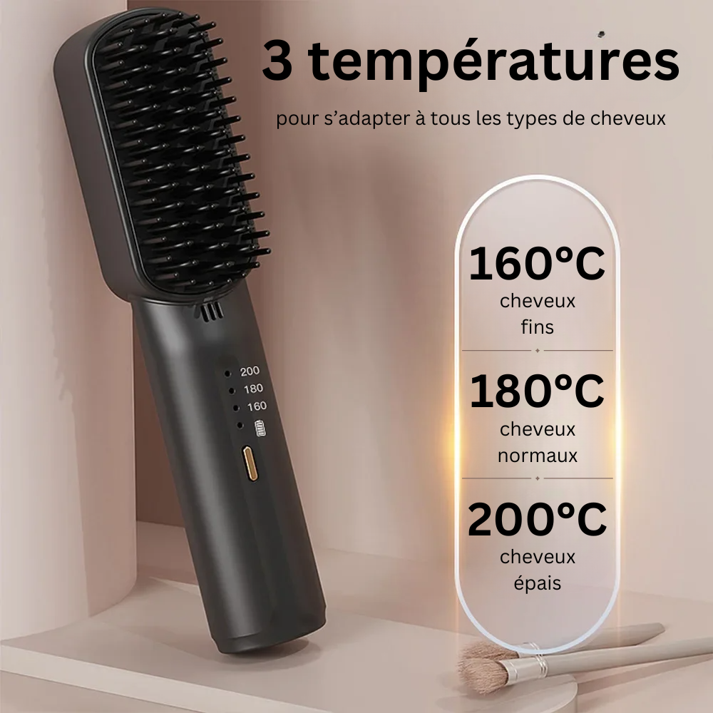 Brosse à cheveux lissante sans fil