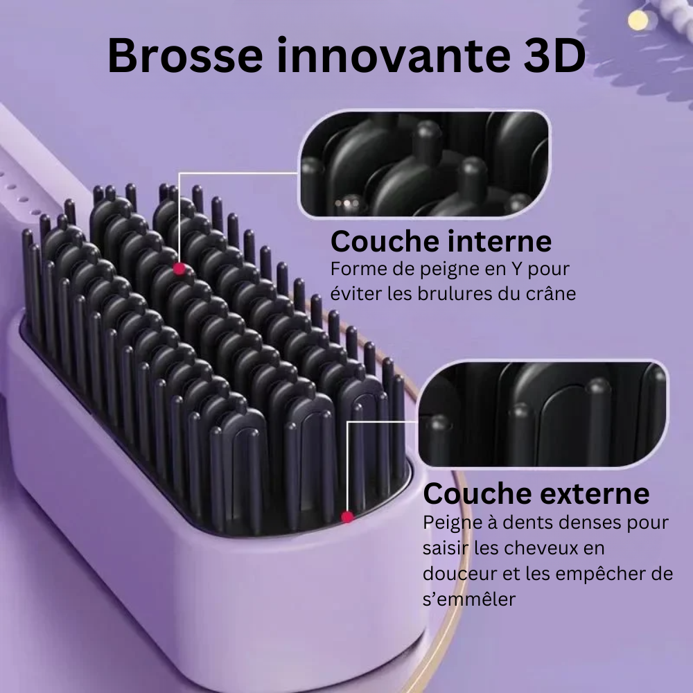 Brosse à cheveux lissante sans fil