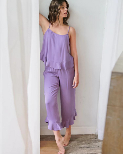 Pyjama pantalon ample violet