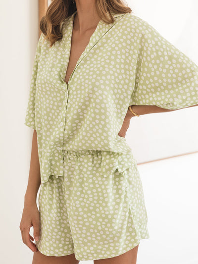 Pyjama motif à pois vert