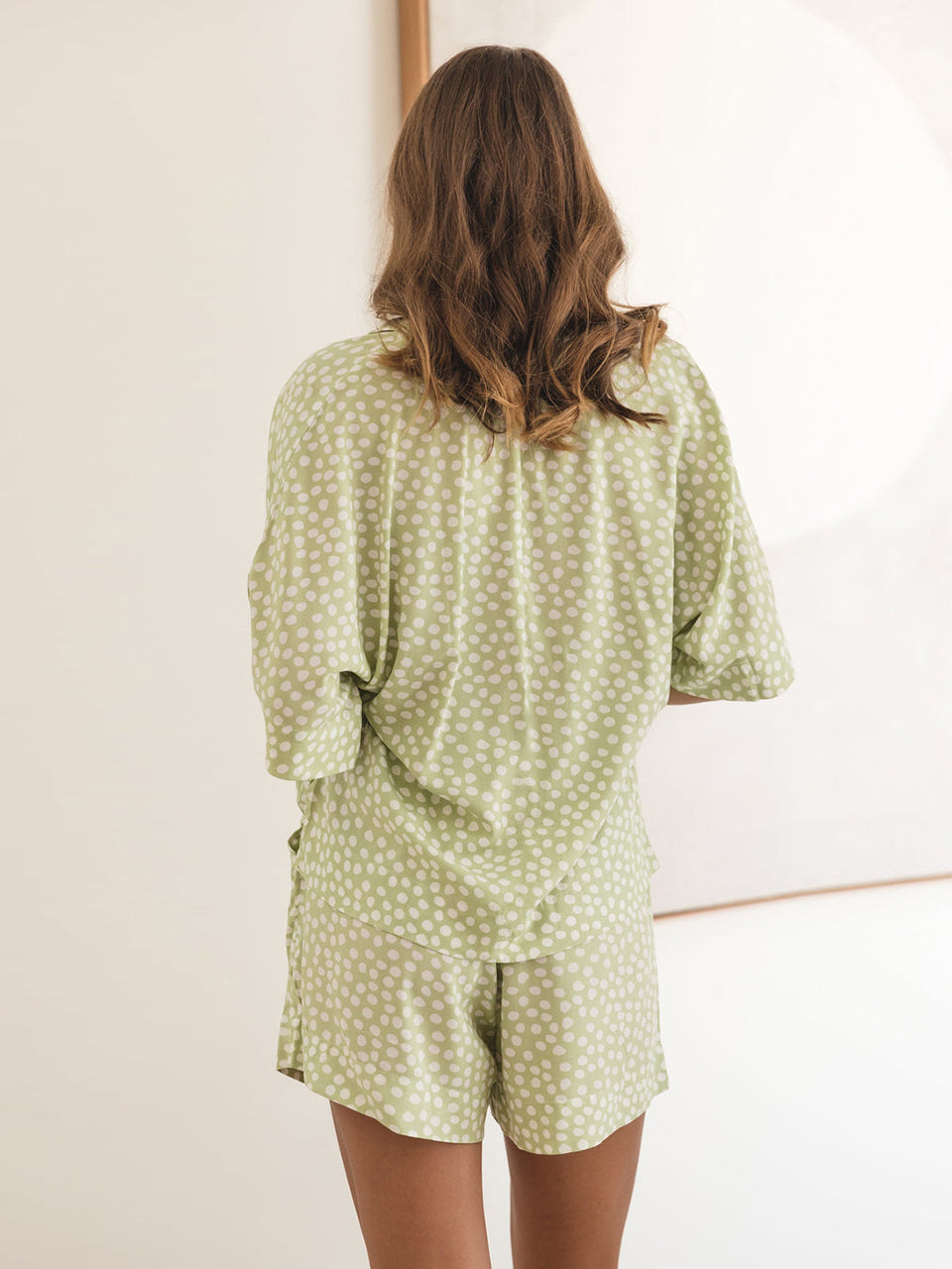Pyjama motif à pois vert