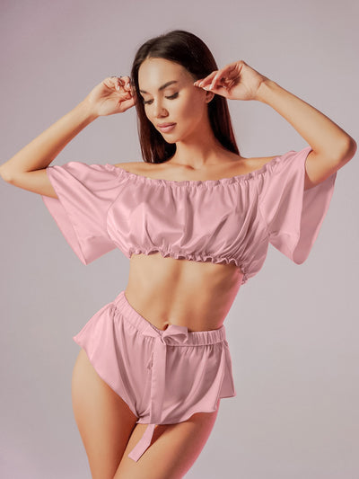 Pyjama short sexy rose